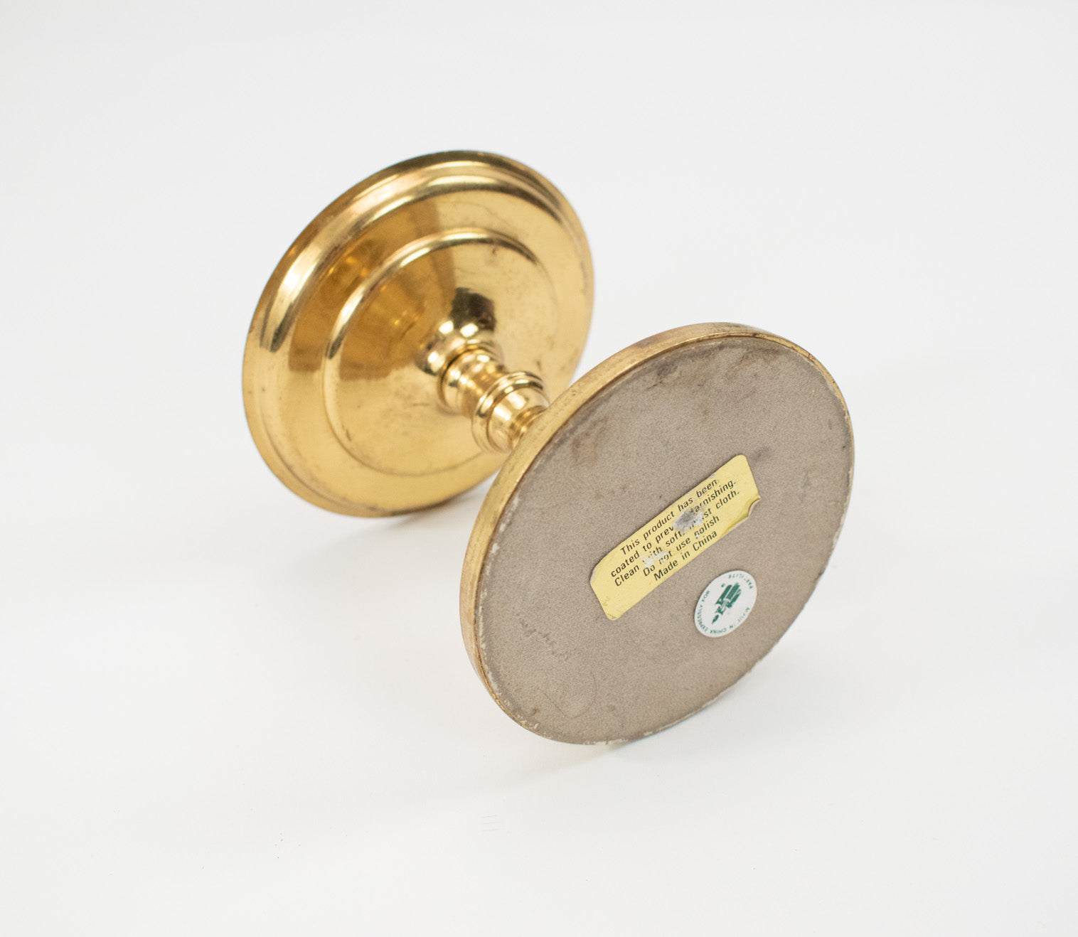 Brass Mid Century Modern Coated Round Candle Holder Classic