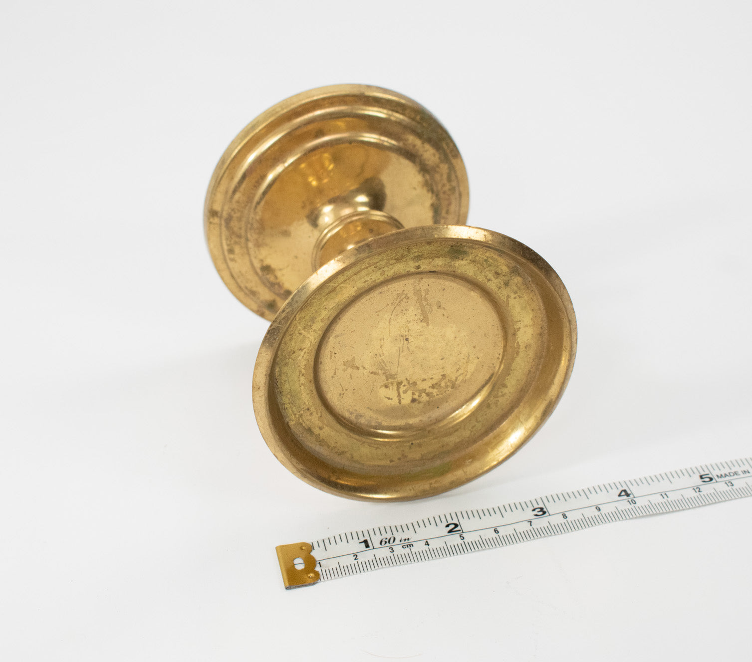 Brass Mid Century Modern Coated Round Candle Holder Classic