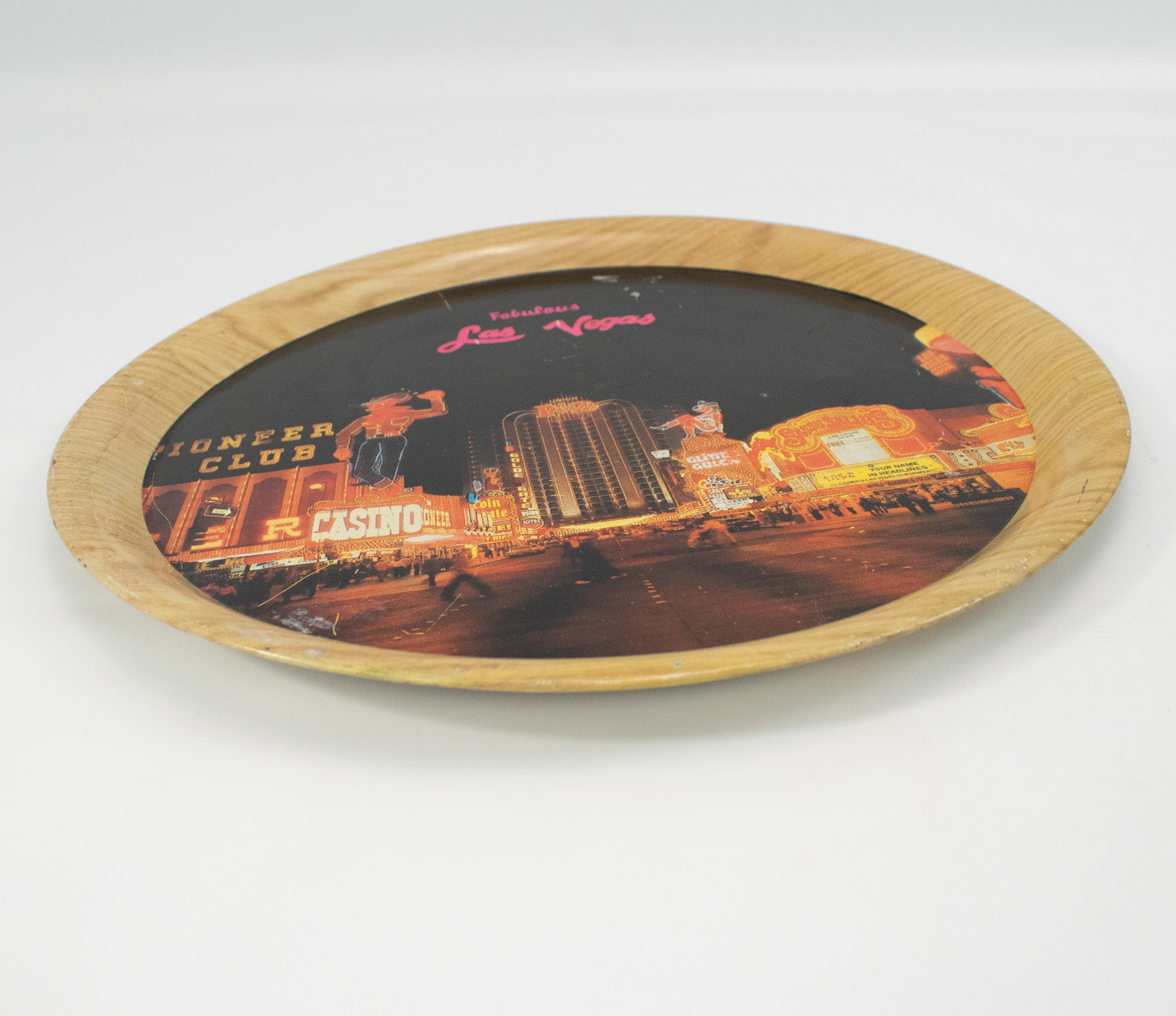 Vintage Las Vegas Plate Tin Collectible Plate Used