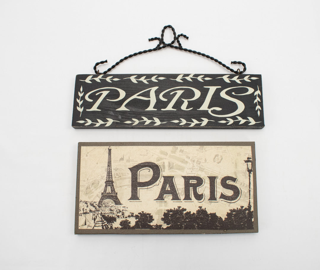 Paris Hanging Sign Home Decor Wooden And Canvas Paris Signs Used