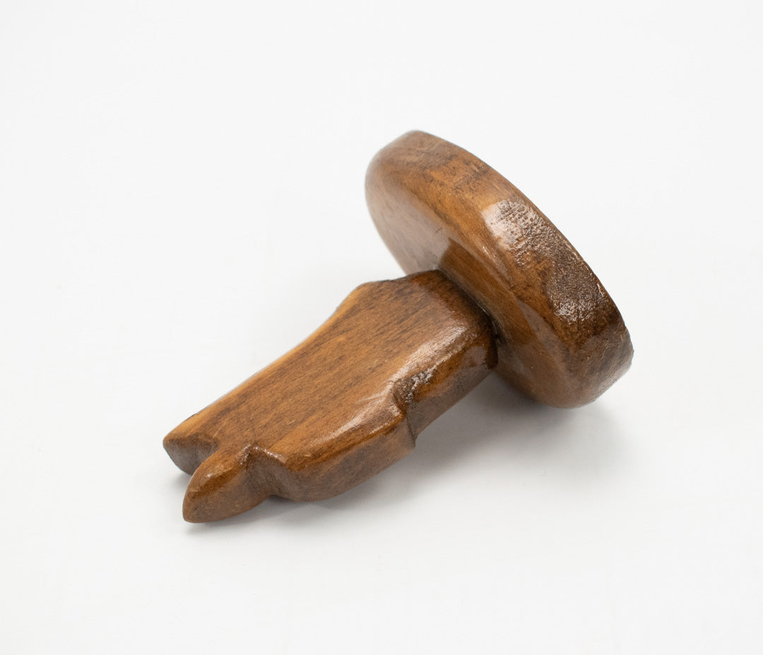 Vintage Carved Wood Piece Used Brown Hand Carved Art Piece 4inch