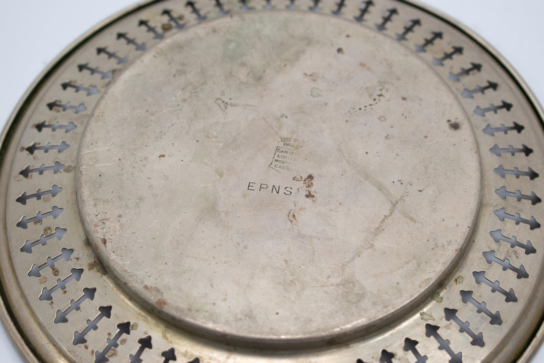 Brass Plate Used Vintage EPNS