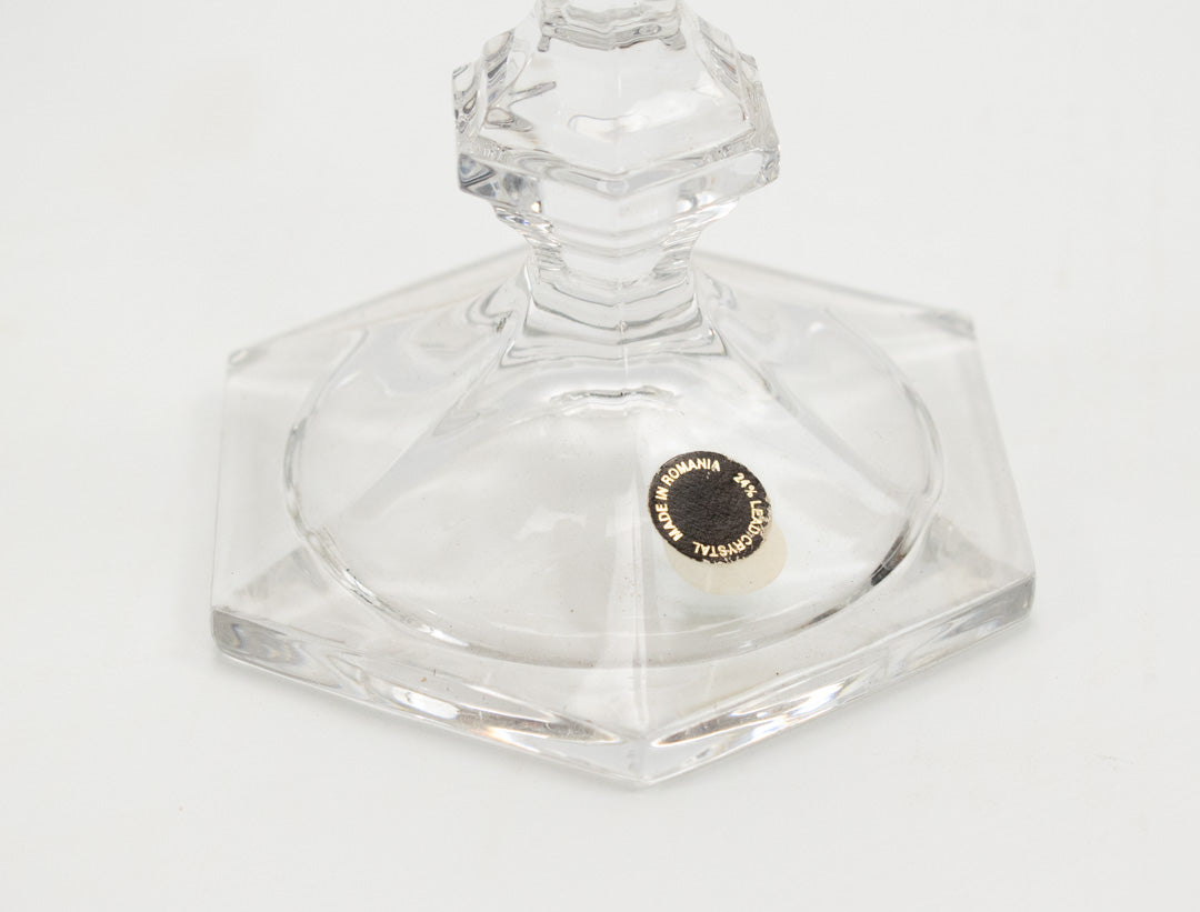 Romania Made Exclusive Crystal Candle Stick Standing 10In Used