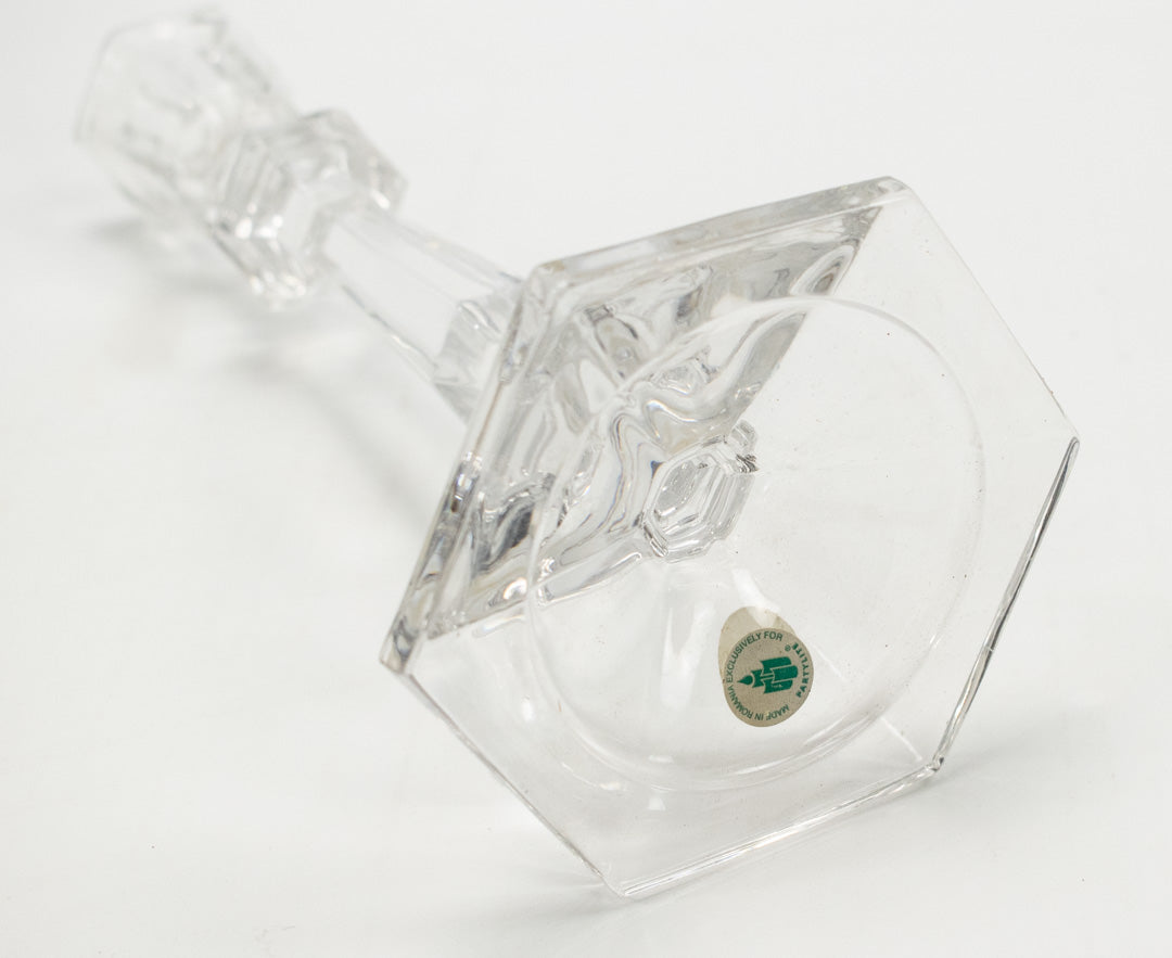 Romania Made Exclusive Crystal Candle Stick Standing 10In Used