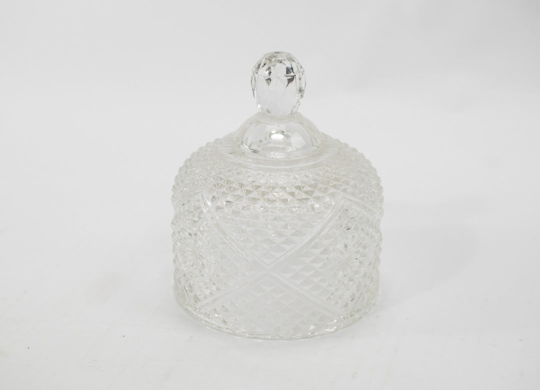 Crystal Glass Tray Top Small Vintage Tableware Used