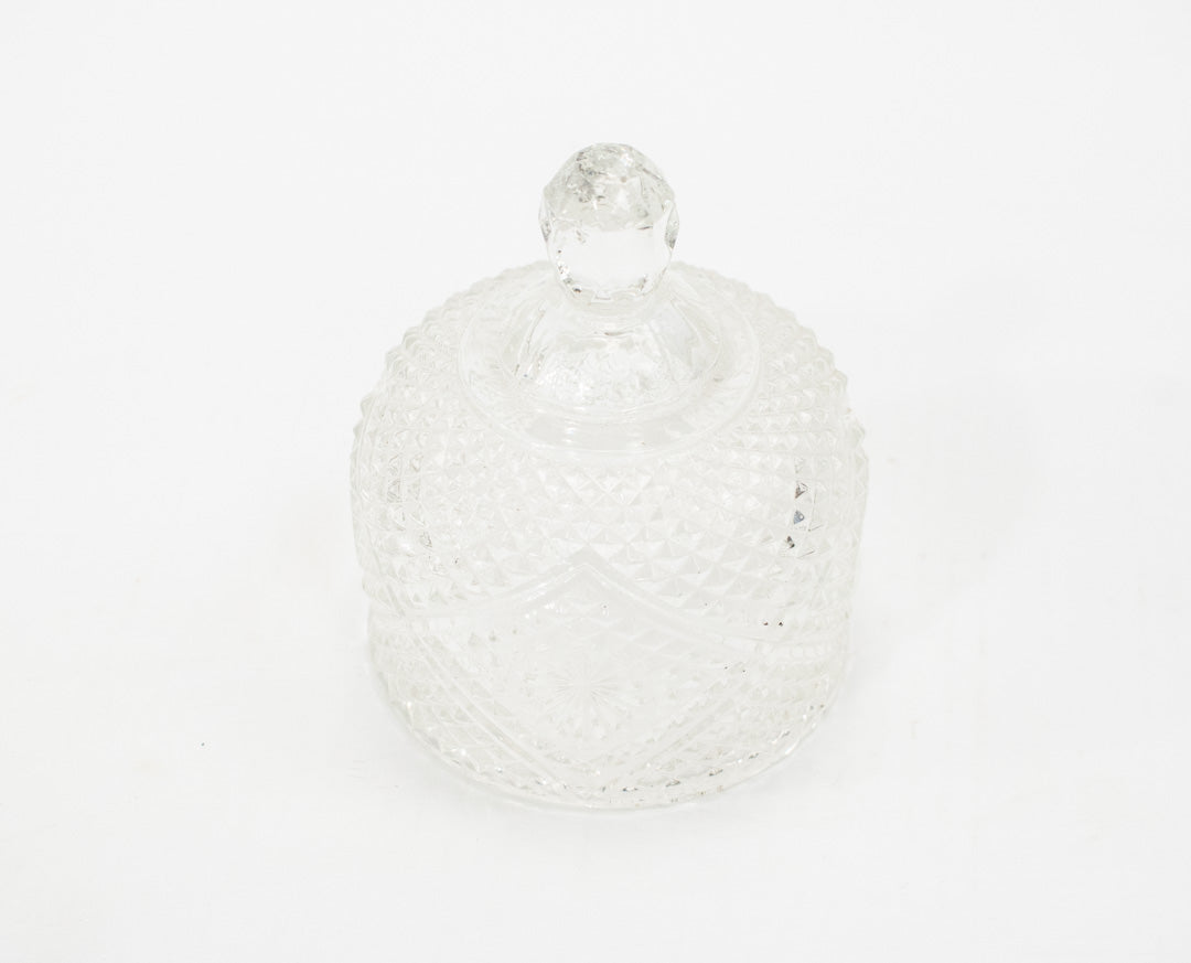 Crystal Glass Tray Top Small Vintage Tableware Used