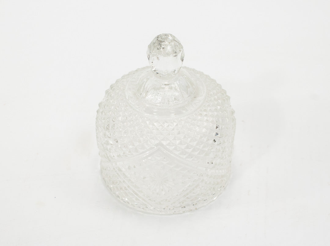 Crystal Glass Tray Top Small Vintage Tableware Used