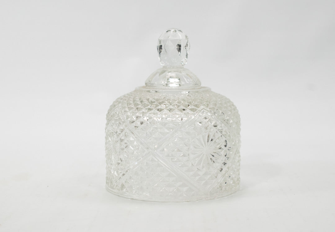 Crystal Glass Tray Top Small Vintage Tableware Used