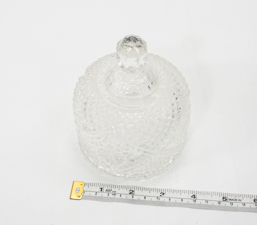 Crystal Glass Tray Top Small Vintage Tableware Used