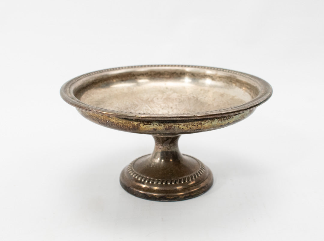 Vintage Serving Dish Tray Standing Metal Used