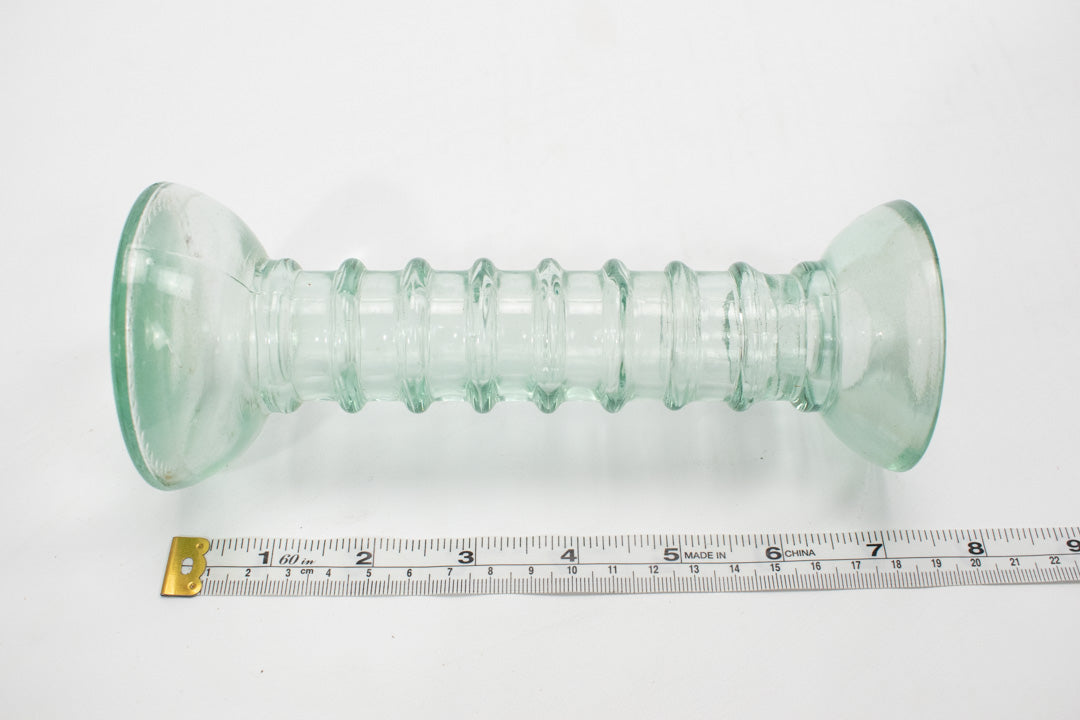 Candle Stick Glass Clear Tall Used 7in Candle Set Standing Pair