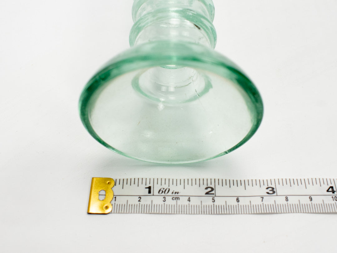 Candle Stick Glass Clear Tall Used 7in Candle Set Standing Pair