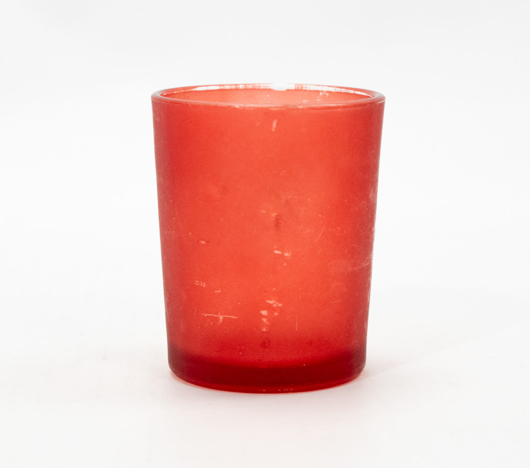 Red Candle Holder Hope Glass Used 3inch Small