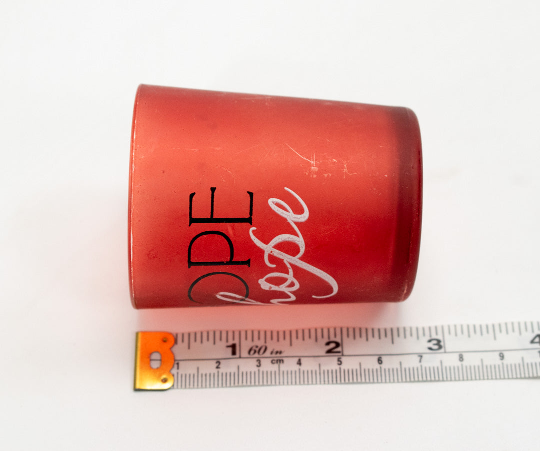 Red Candle Holder Hope Glass Used 3inch Small