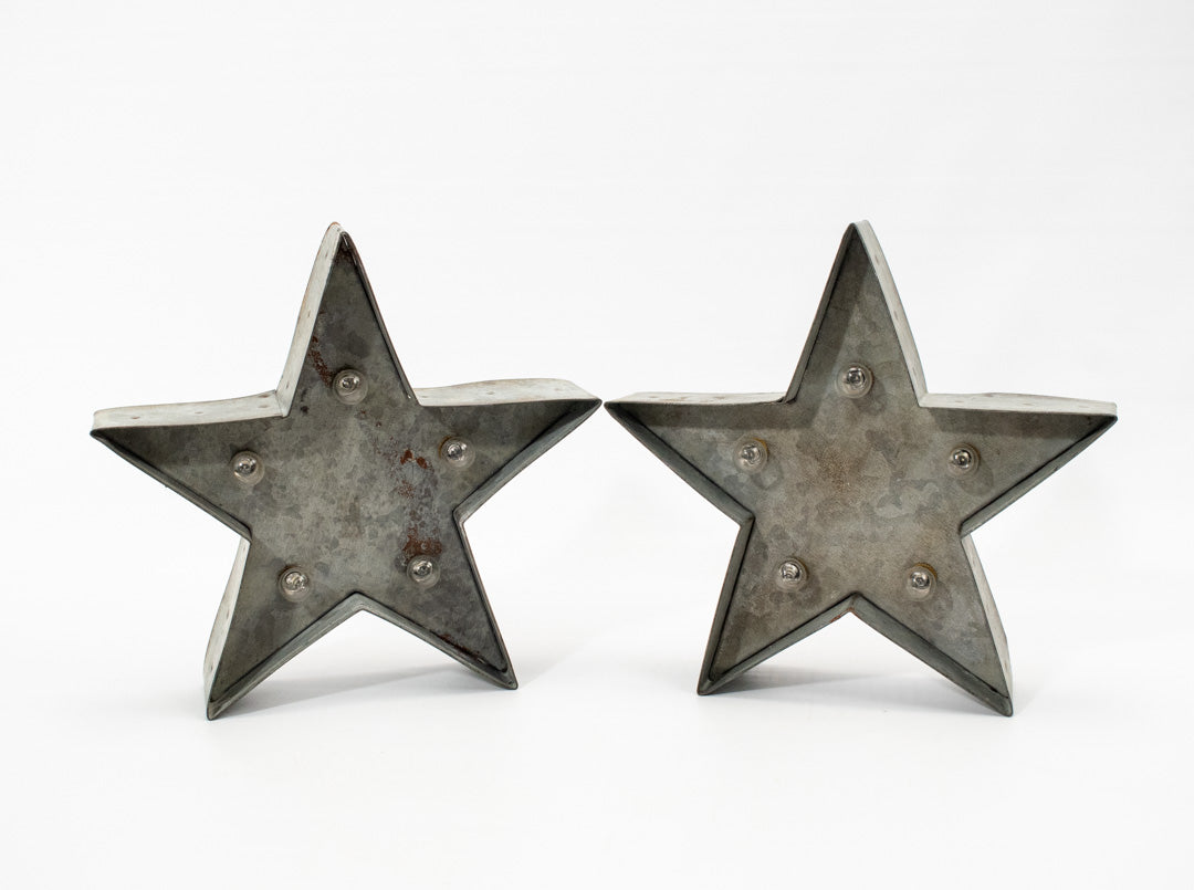 Metal Vintage Stars Decorative Light Up Set Used