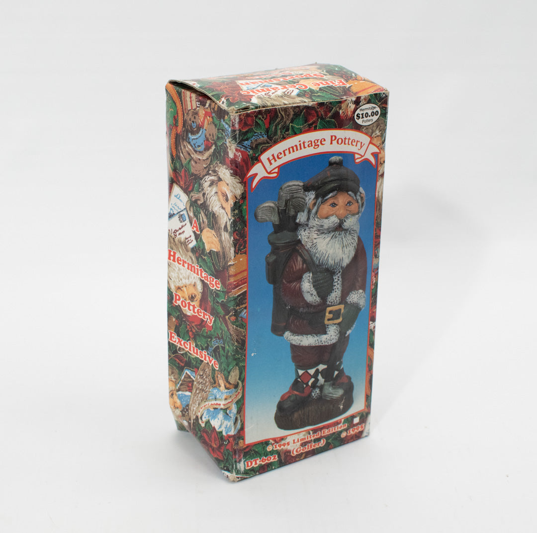 Santa Hand Painted Hermitage Pottery 1995 Limited Edition Fine Ceramic Sportsman