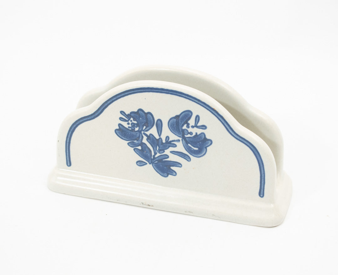 Vintage Napkin Holder White Table top Napkins Holder USED