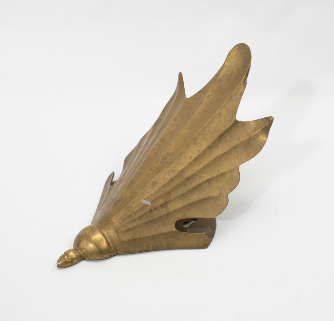 Brass Bronze Wall Decorative Metal Leaf Shell Pocket Piece Used 11in