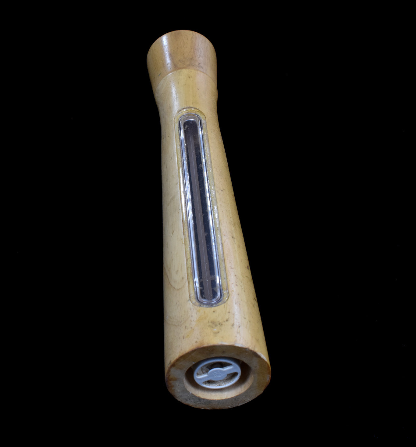 PEPPER MILL GRINDER Salt & Pepper side windows 16 Tall Used Maple Wood