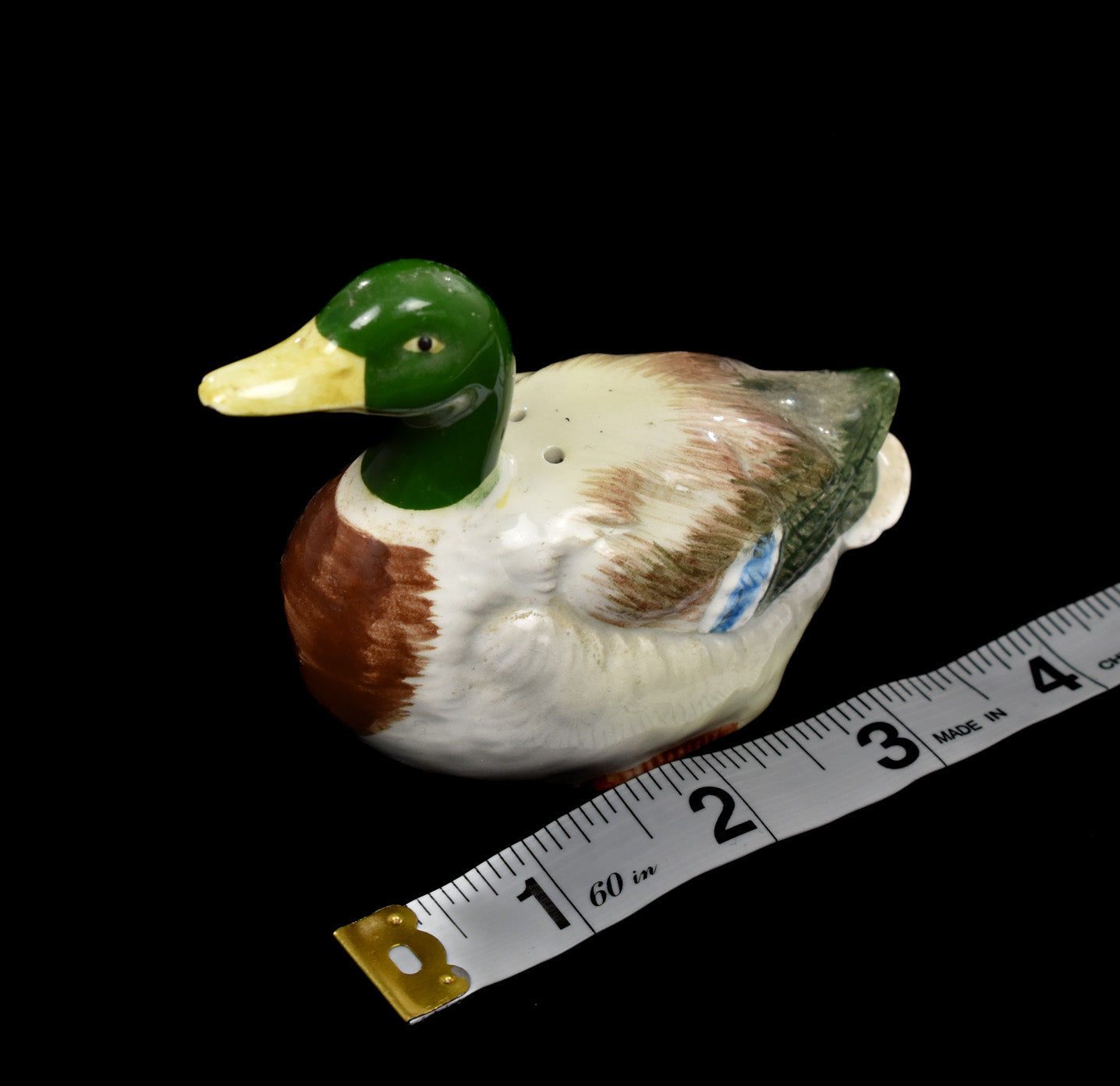 Mallard Duck Ceramic Salt Shakers Handcrafted by Otagiri Japan Missing Cork