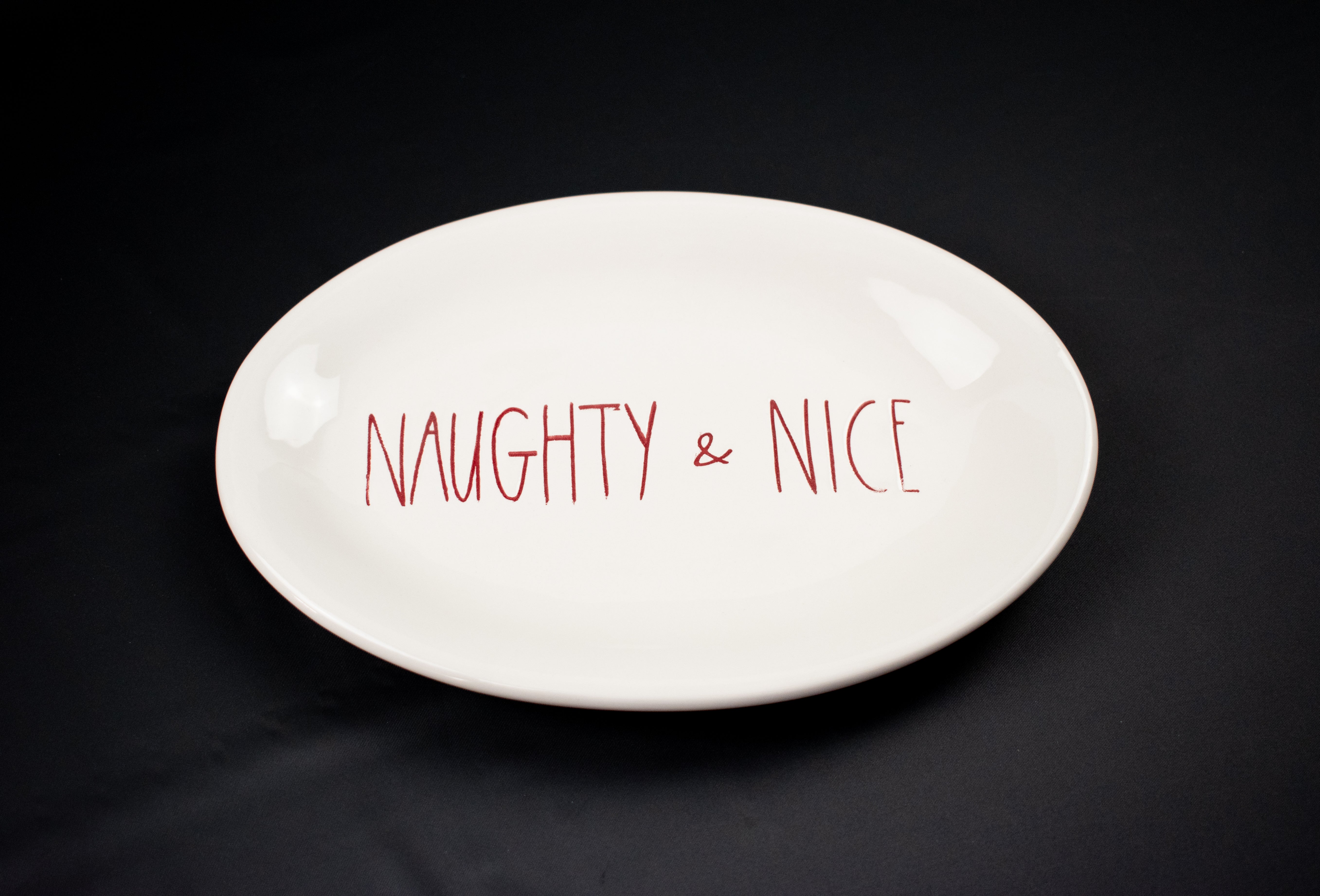 Rae Dunn Naughty & Nice Plate Authentic Dunn Holiday Plate