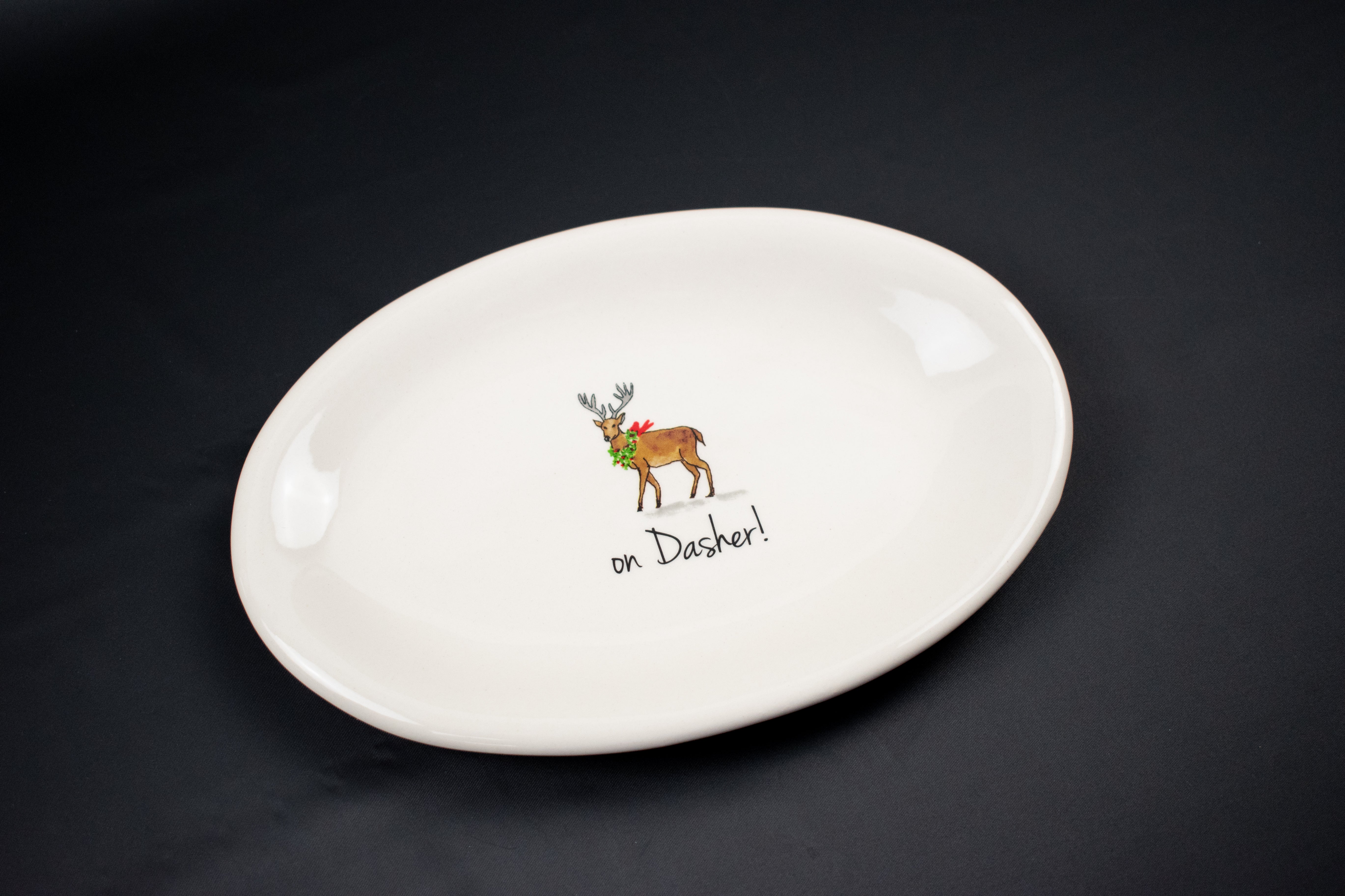 Rae Dunn Oh Dasher Plate Holiday Christmas