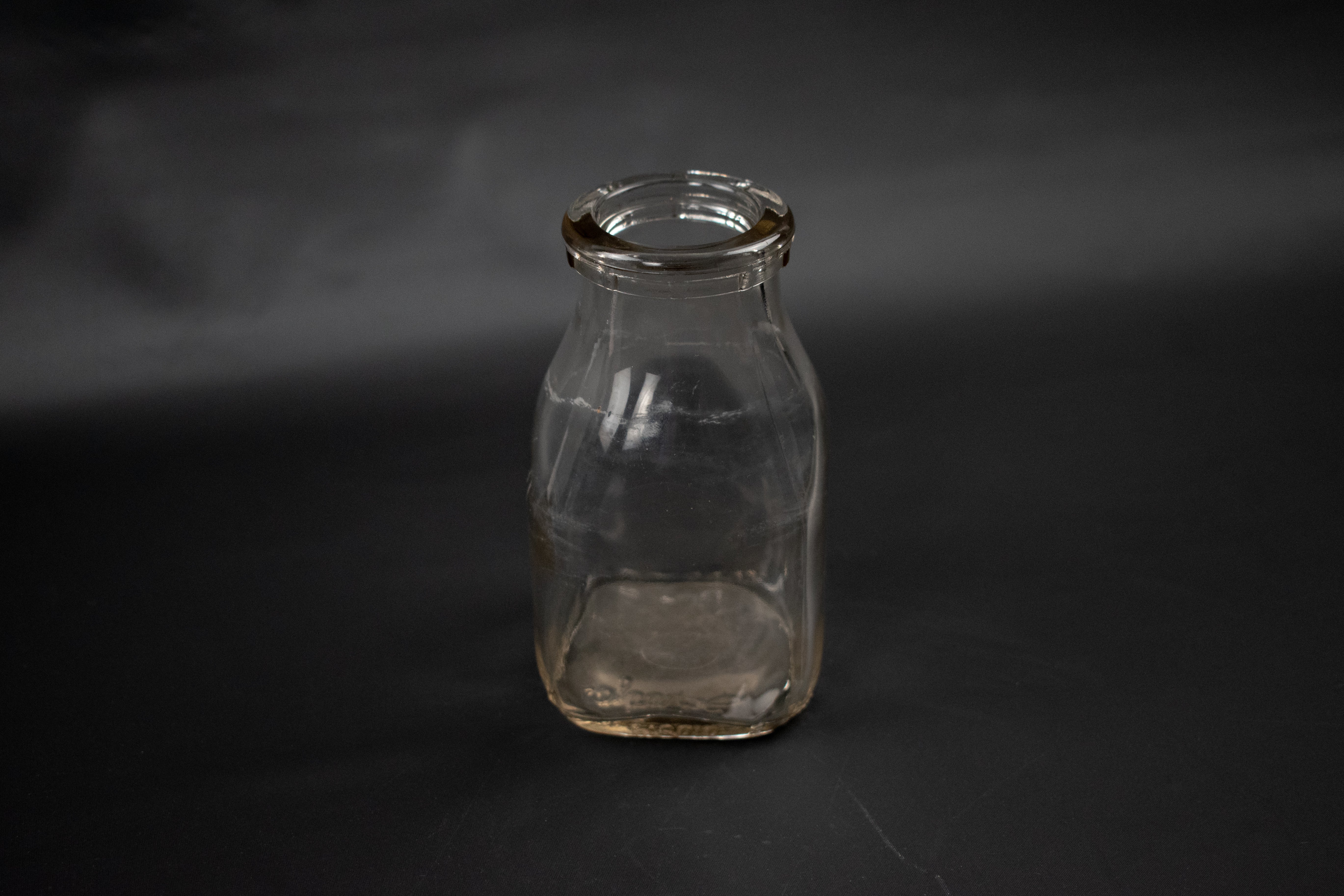 Glass Mini Jar 4 and half inch used Bottle Short Milk Container 940 18/5 Vintage
