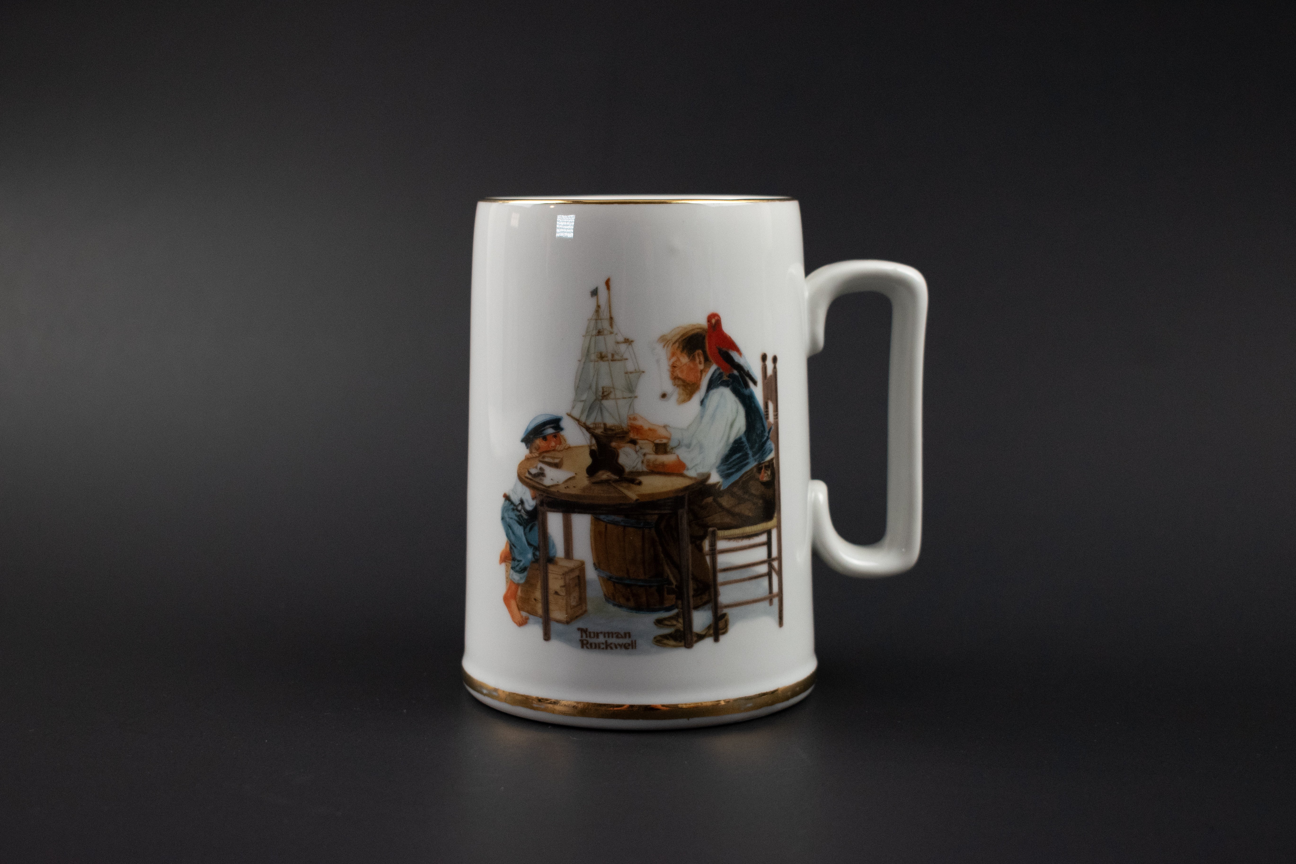Norman Rockwell Collectible Coffee Cup Used White Mug
