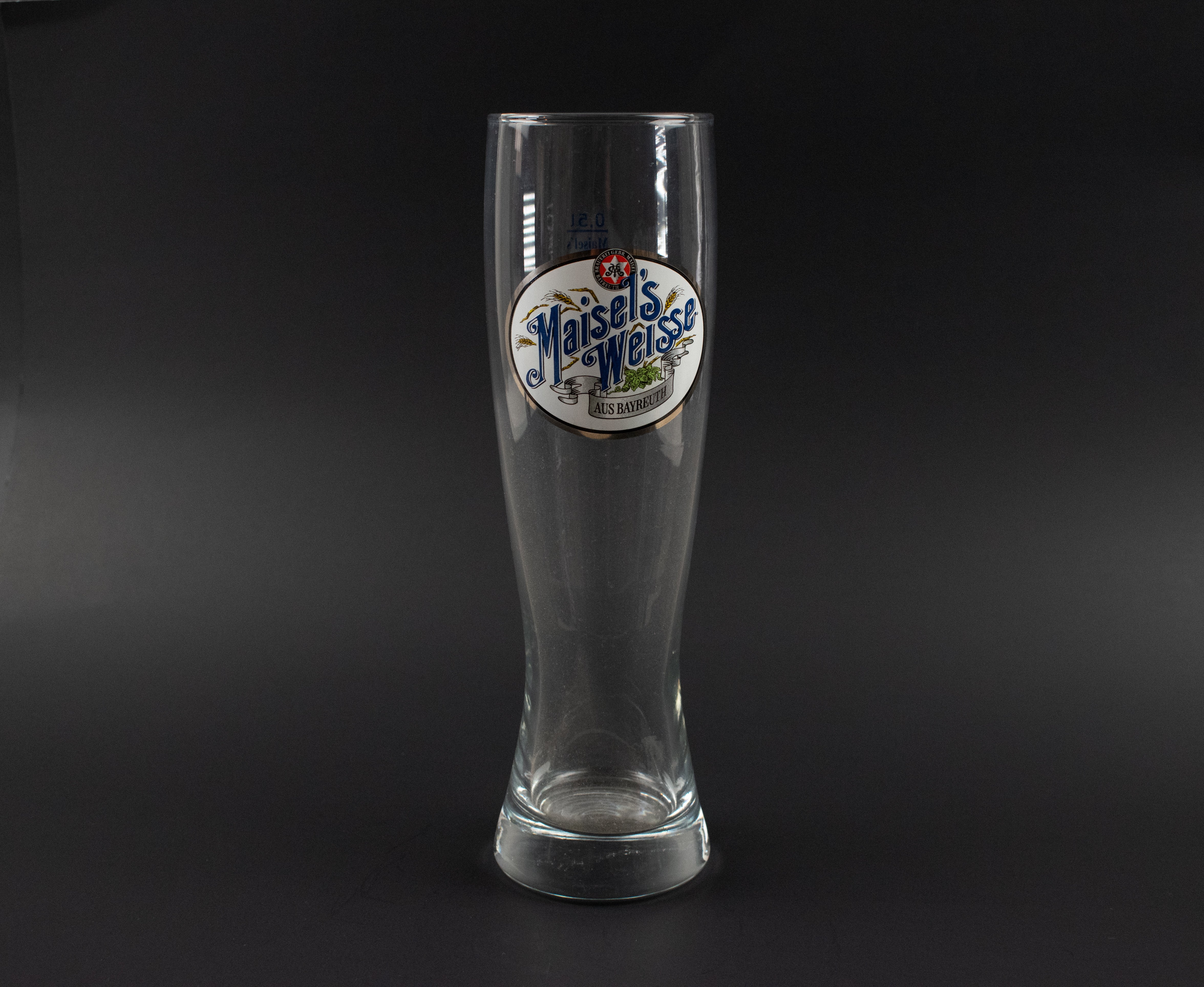 Maisels Weisse Aus Bayreuth 10 Inch Tall Glass 0,5L Pilsner Beer Glass Used