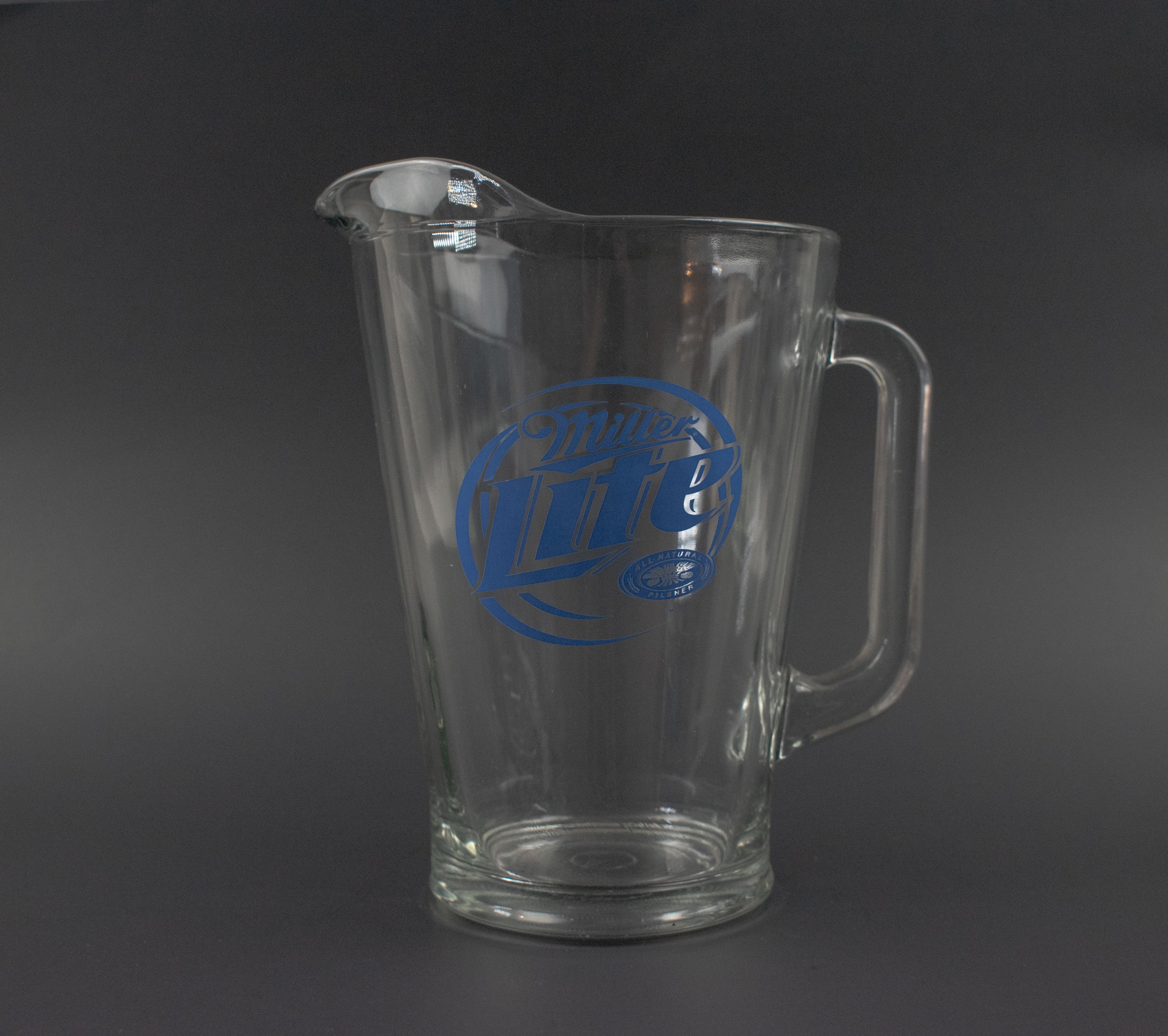 Miller Lite Glass Pitcher All Natural Pilsner Beer Pitcher Used