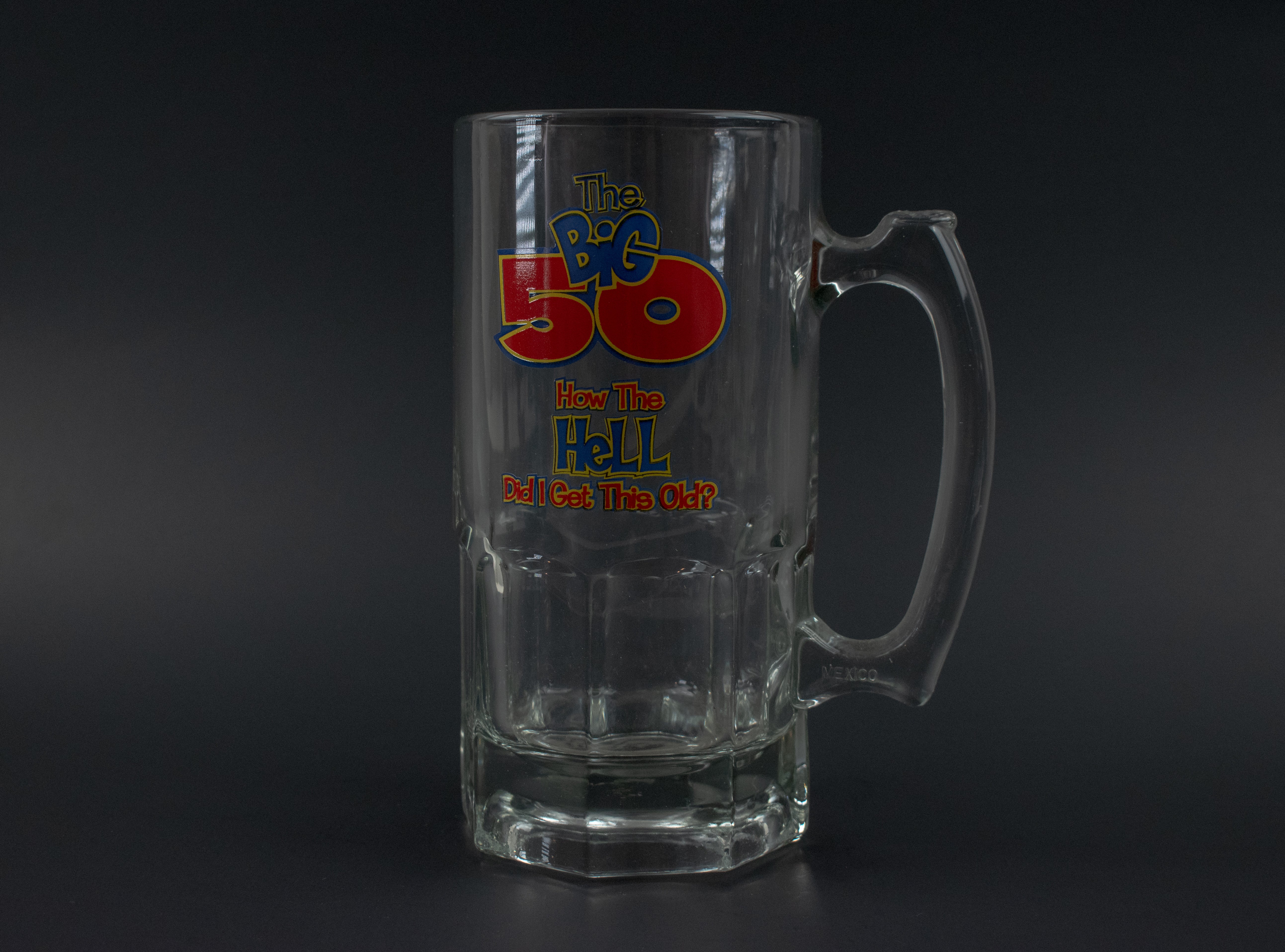 Birthday 50 Years Tall Beer Mug Gift "How the hell did I get this old" Beer Mug Glass