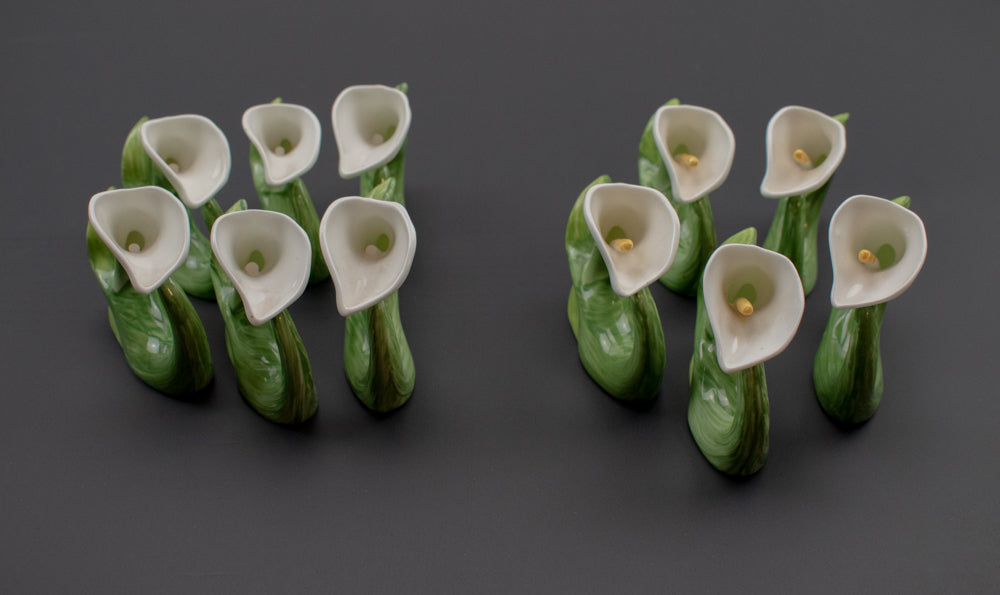 Vtg Lot 11 Lily Napkin Rings RPA PIA Bone China Philippines Flowers 1985