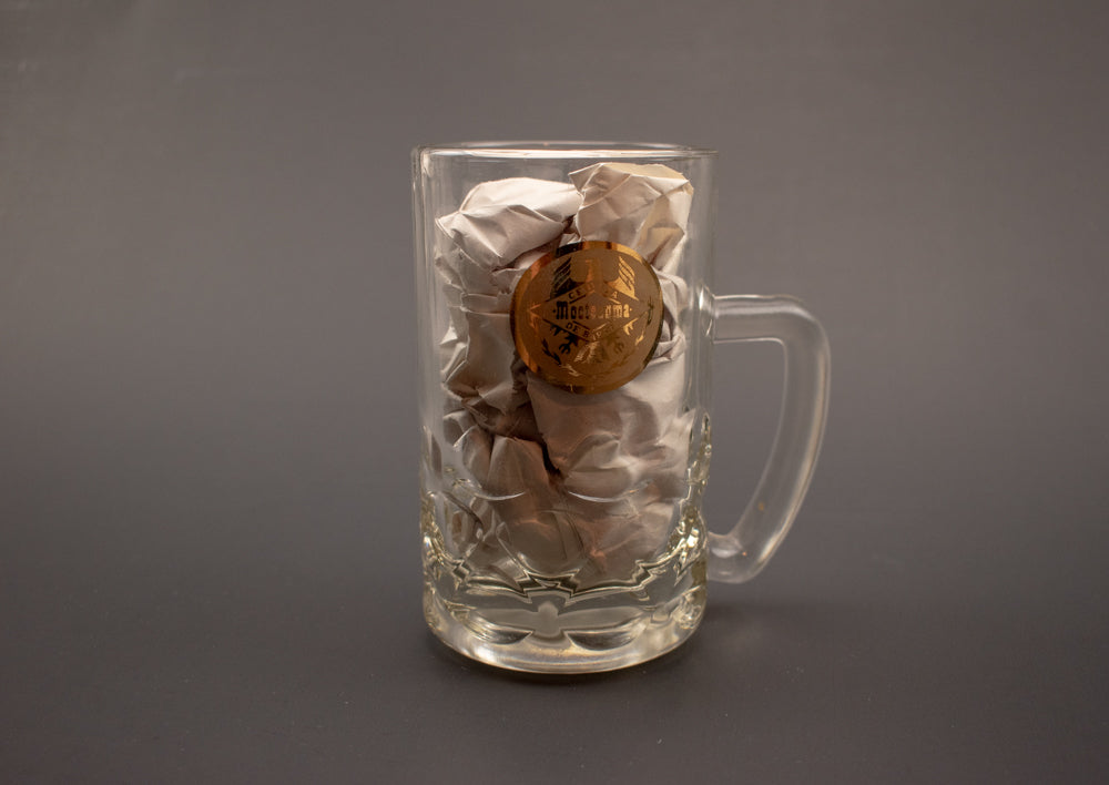 Moctezuma Cerveza De Barril Beer Glass 5in Mug Used