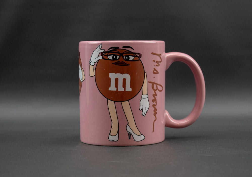 Ms. Brown M&M’s Pink Coffee Cup Used Collectible M&Ms Cup Vintage