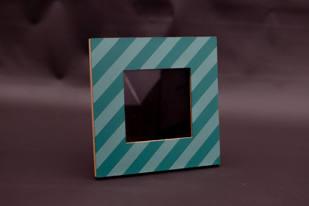 Picture Frame used Wood Teal Green Blue 4 x 4