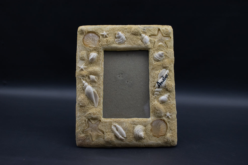 Beach Themed Picture Frame Sea Shells Sandy 3 x 4.