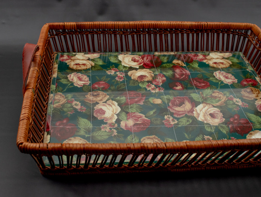 Living Room Basket Flower Cloth Magazine Book Table Organizer 18 x 13
