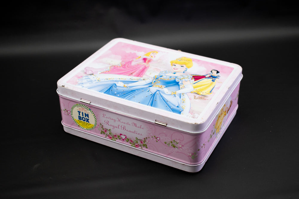Tin Box Cinderella Lunch Box Collectible Lunch Tin Used Tiny Box Company 7x6