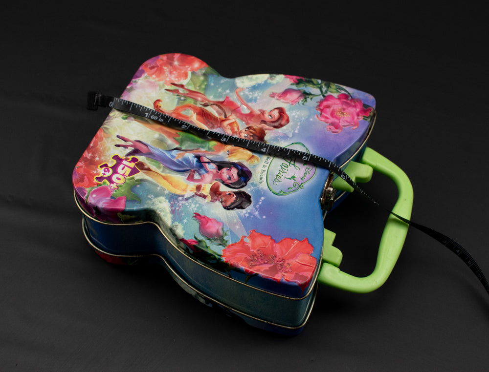 Fairies Tin Lunch Box Small Tinker bell and friends Used NO Puzzles Included