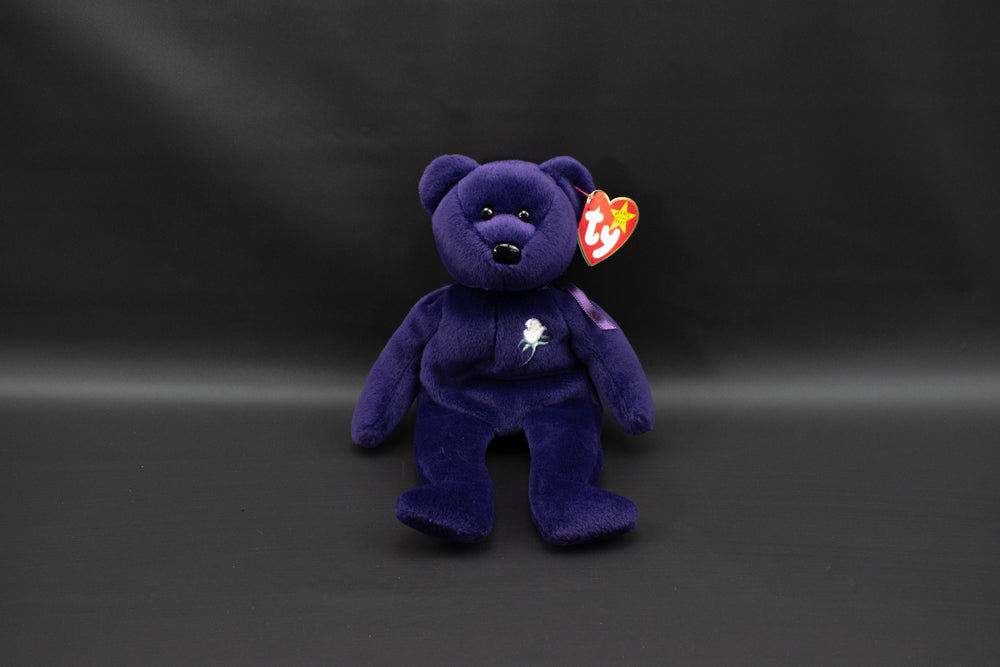 TY Beanie Baby Purple Bear 1997 Vintage Princess Diana Plush PE Pellets