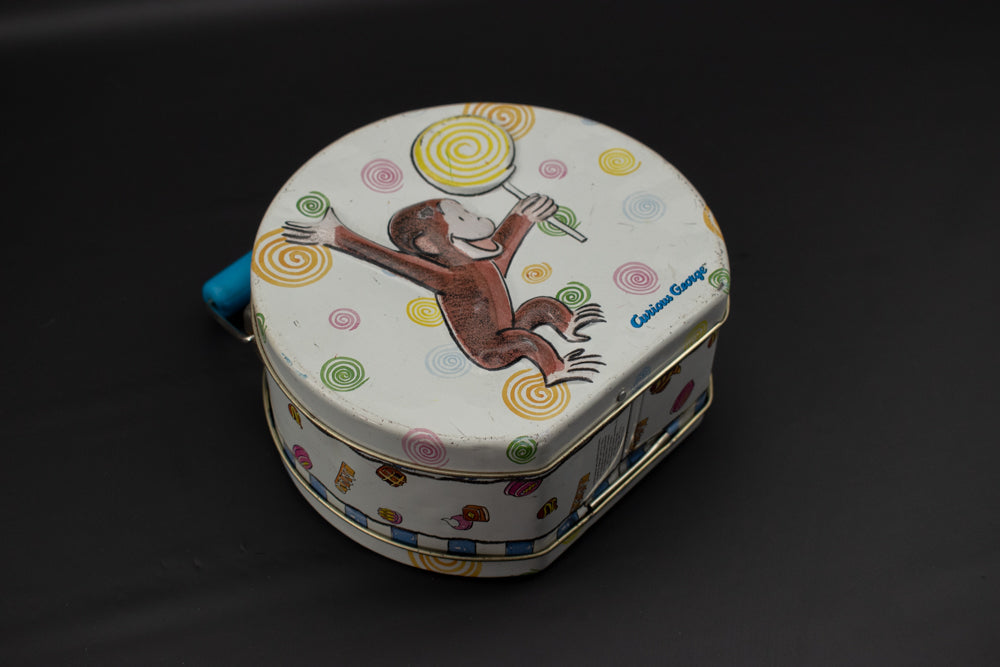 Curious George Tin Lunch Box Used 6in Small