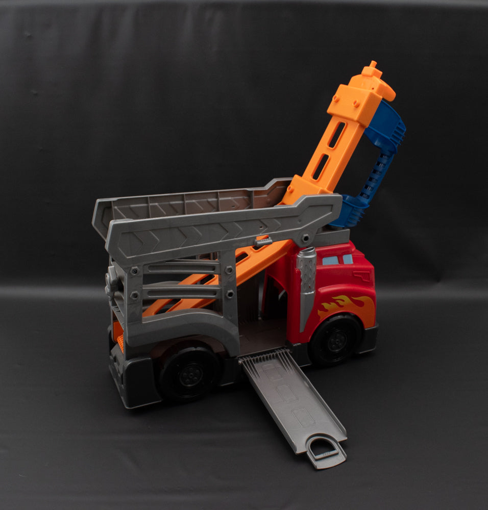 Mega Bloks Fast Tracks First Builders Racing Rig Toy Hauler Red Diesel Truck Kids