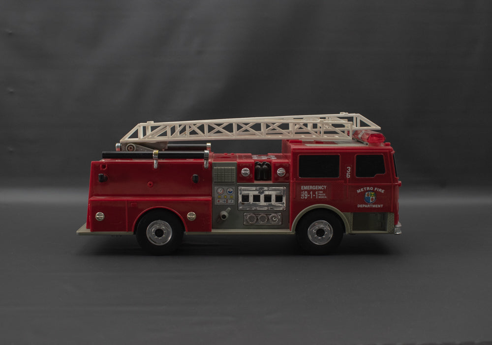 Fire Truck Toy 1992 Red FunRise Metro City Fire Department Truck