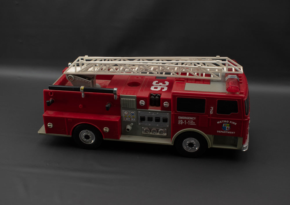Fire Truck Toy 1992 Red FunRise Metro City Fire Department Truck