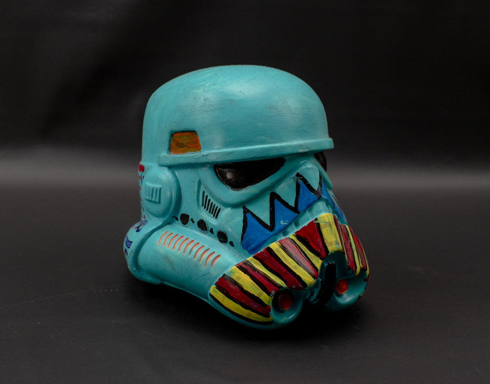 Storm Trooper Helmet Artwork Custom Painted Mini Helmet Used