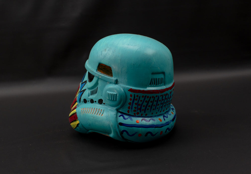 Storm Trooper Helmet Artwork Custom Painted Mini Helmet Used