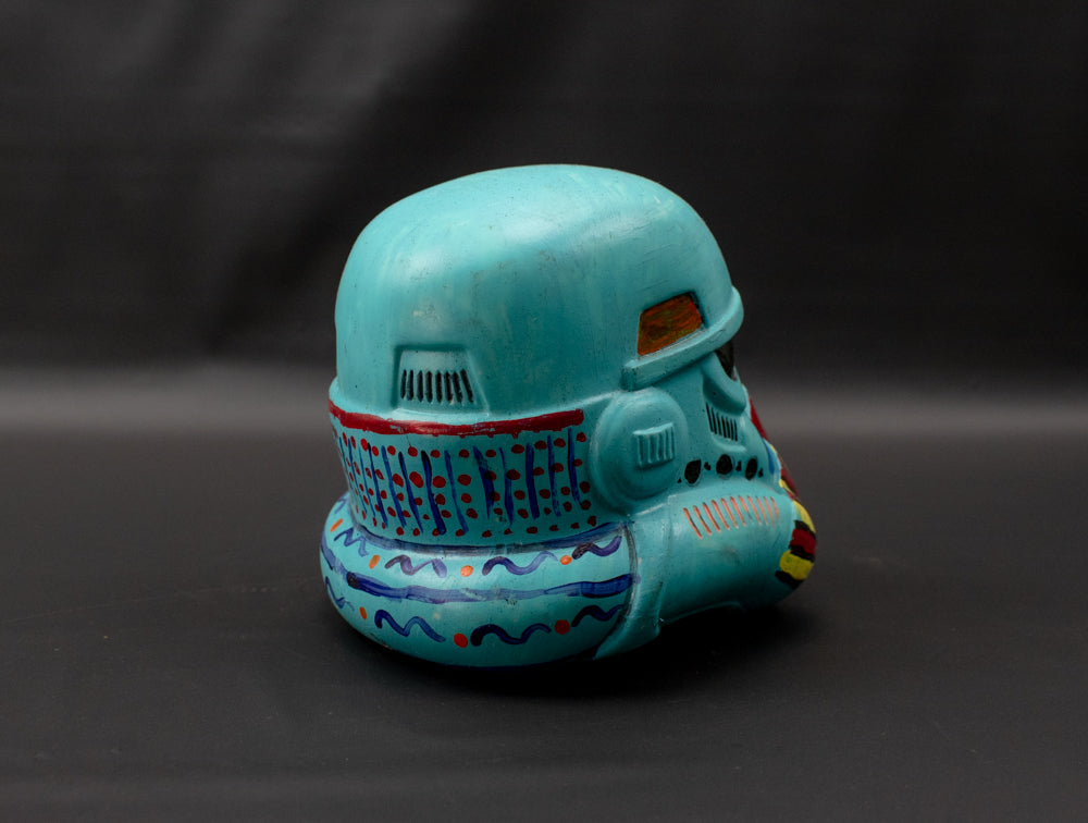 Storm Trooper Helmet Artwork Custom Painted Mini Helmet Used