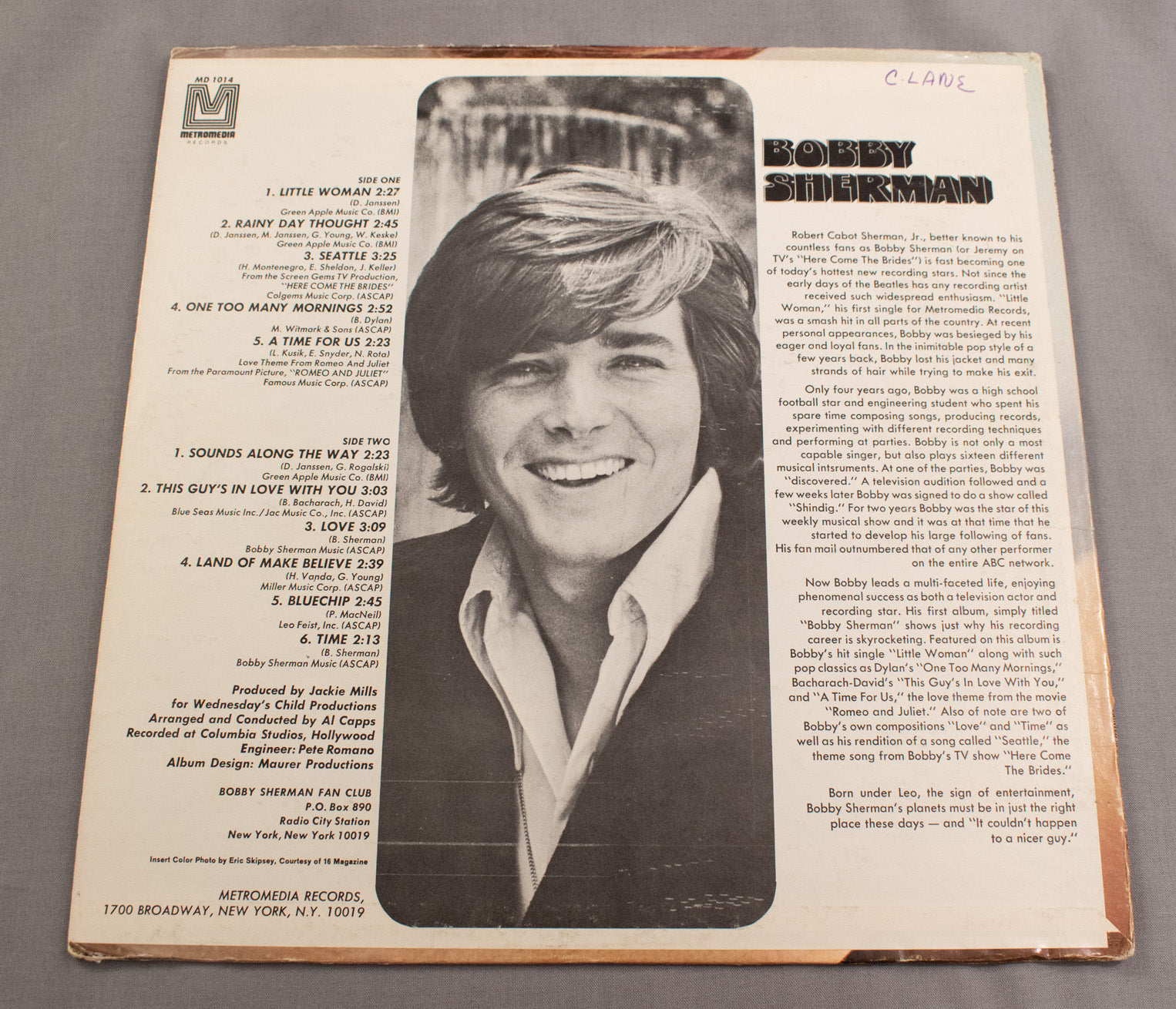 Bobby Sherman Vinyl Record Used Record