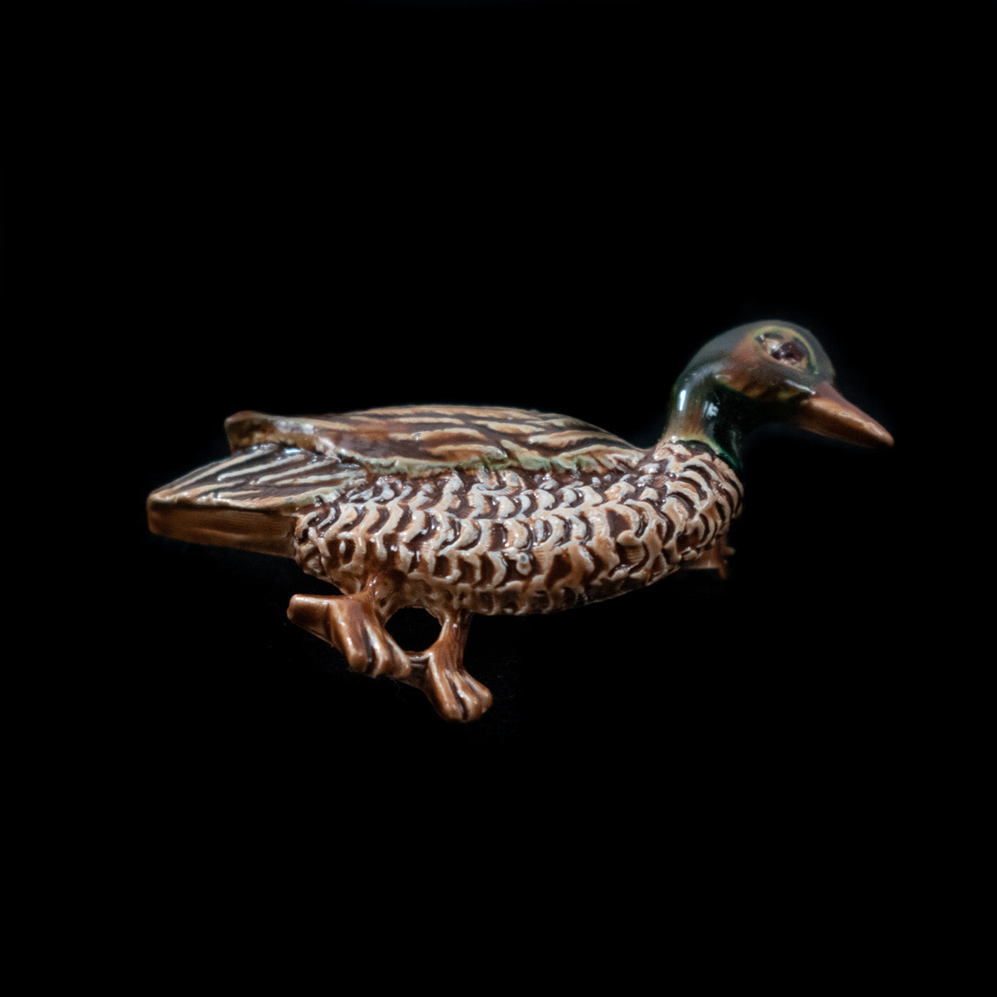 Duck Pin Vintage Steven Marc Enamel Duck Red Rhinestone Eye Brooch Used