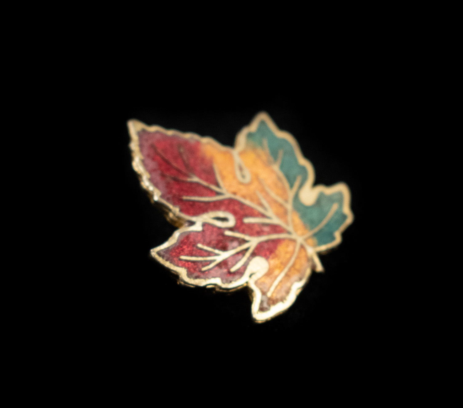 Colorful Leaf Pin Used Red Yellow Green Gold Collectible PIN